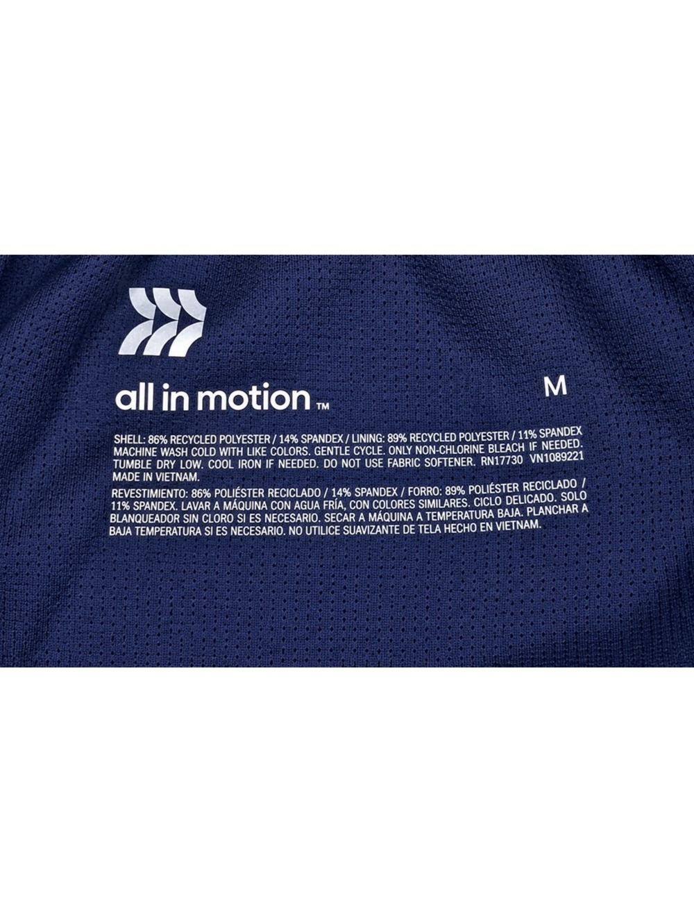 All in Motion Women’s Running Athletic Shorts Navy Blue Size M Stretch Lined - Picture 3 of 5
